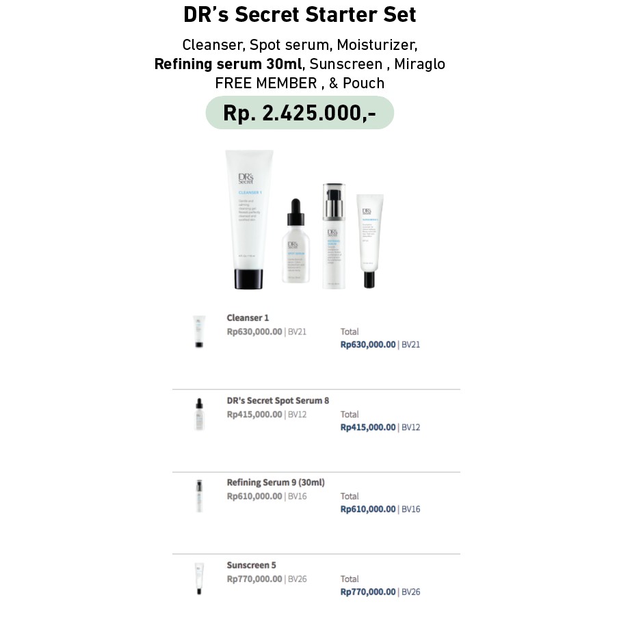 Skincare Paket DR's Secret for Acne