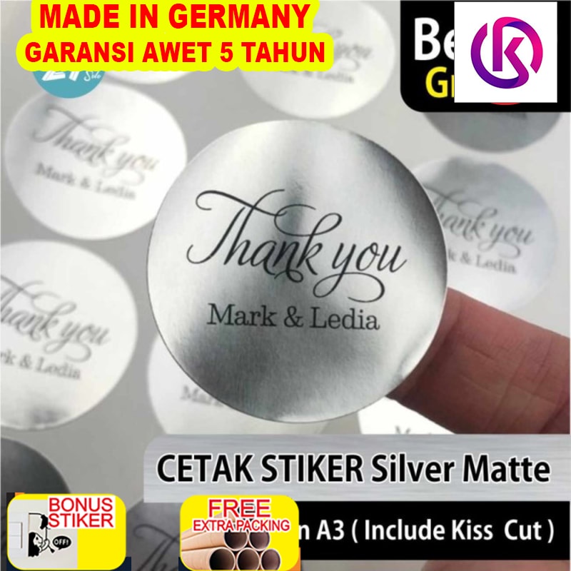 

Grosir Cetak Stiker / Print Sticker Label Silver Matte A3+ & KISS CUT - Size Normal