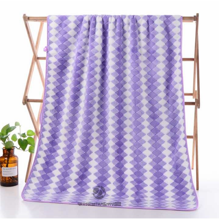 Handukmall Handuk Mandi Dewasa UKuran 70x140 Bahan  Microfiber   Lembut Daya Sserap Tinggi Motif  Diamond Lx