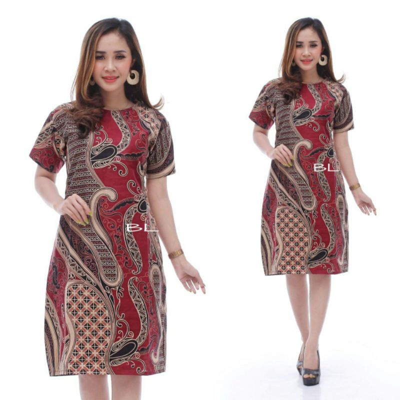 Dress Batik Wanita Modern - Atasan Batik Cewek - Dres Batik Jumbo - Batik Atasan Wanita Kekinian