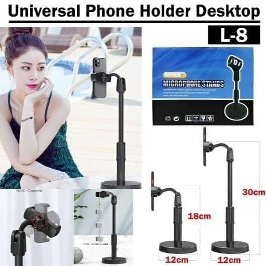 Stand Holder Meja L8 untuk Youtuber Tiktok video tutorial dll -Original