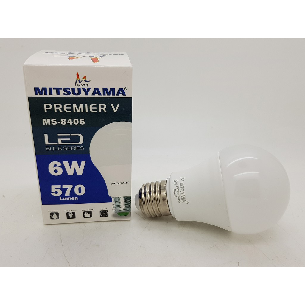 Lampu LED 6 watt PREMIER V Model BULB Merk MITSUYAMA GARANSI 1 THN