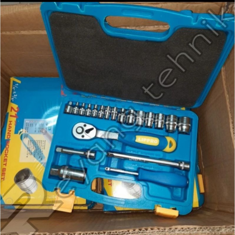 LIPPRO Kunci Sok Set 21 Pcs Handle Socket Set