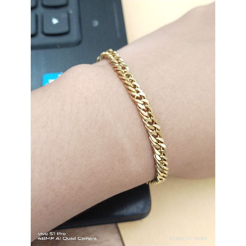 COD gelang rantai titanium emas wanita
