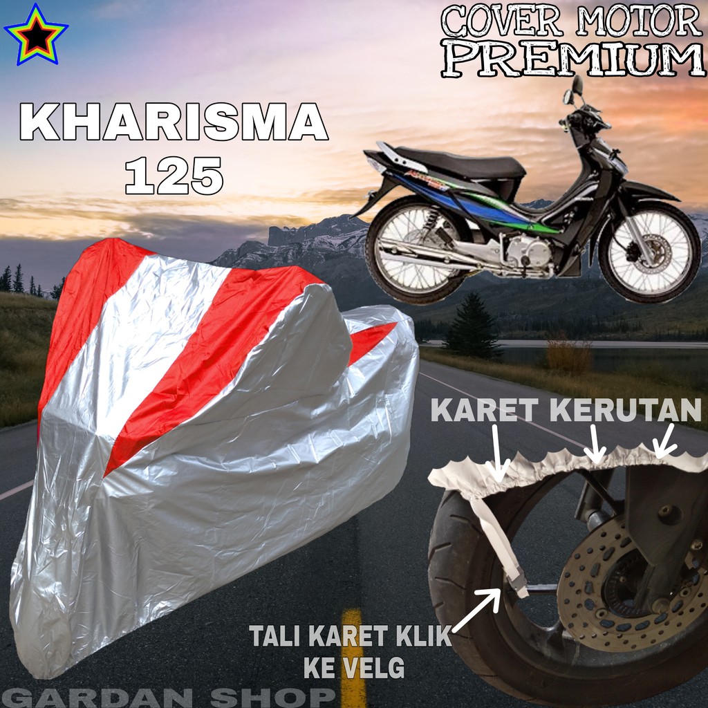 Sarung Motor KHARISMA 125 Silver MERAH Body Cover Penutup Motor Kharisma 125 PREMIUM