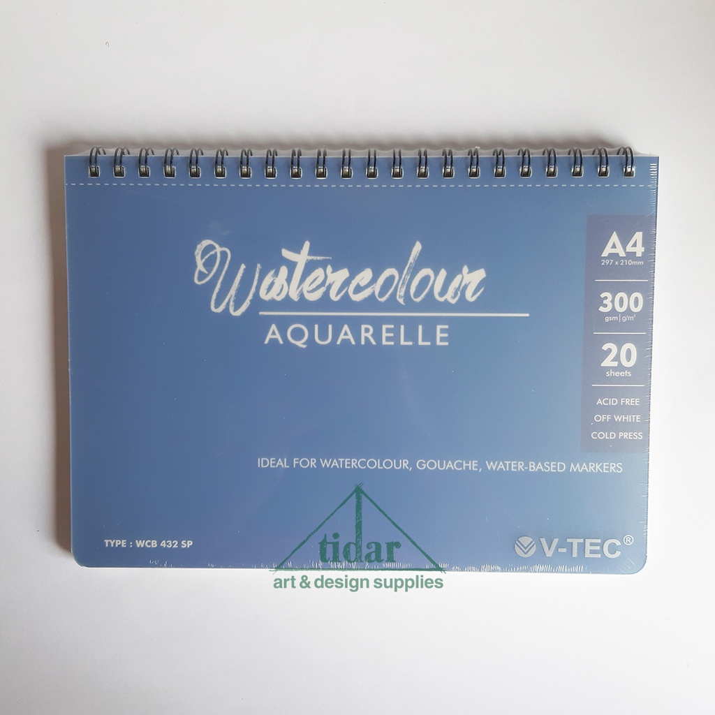 

V-Tec Watercolour Book Spiral A4 300 gsm - Buku Cat Air - Watercolor