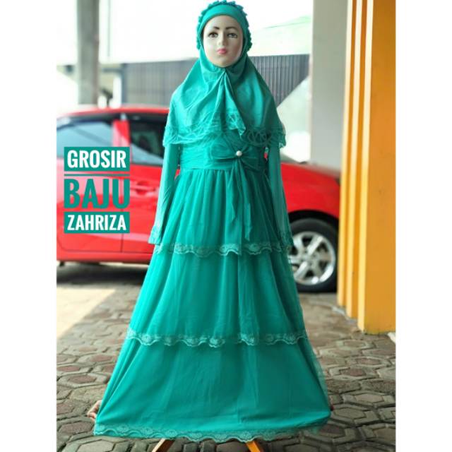Gamis Dress Anak Najwa Brokat Mix Tile