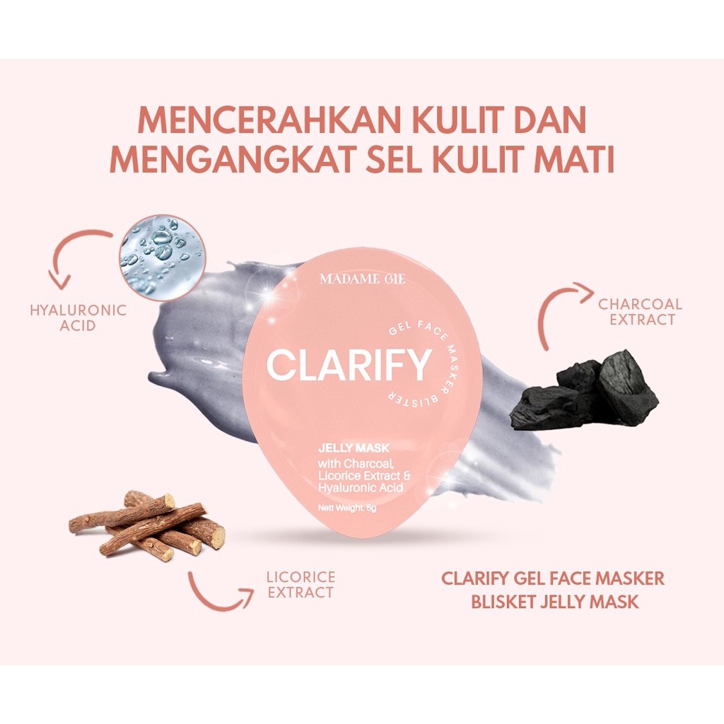 ❤ RATU ❤ Madame Gie Jelly Mask | Masker Wajah Jeli Clariry Soothe Glass Skin