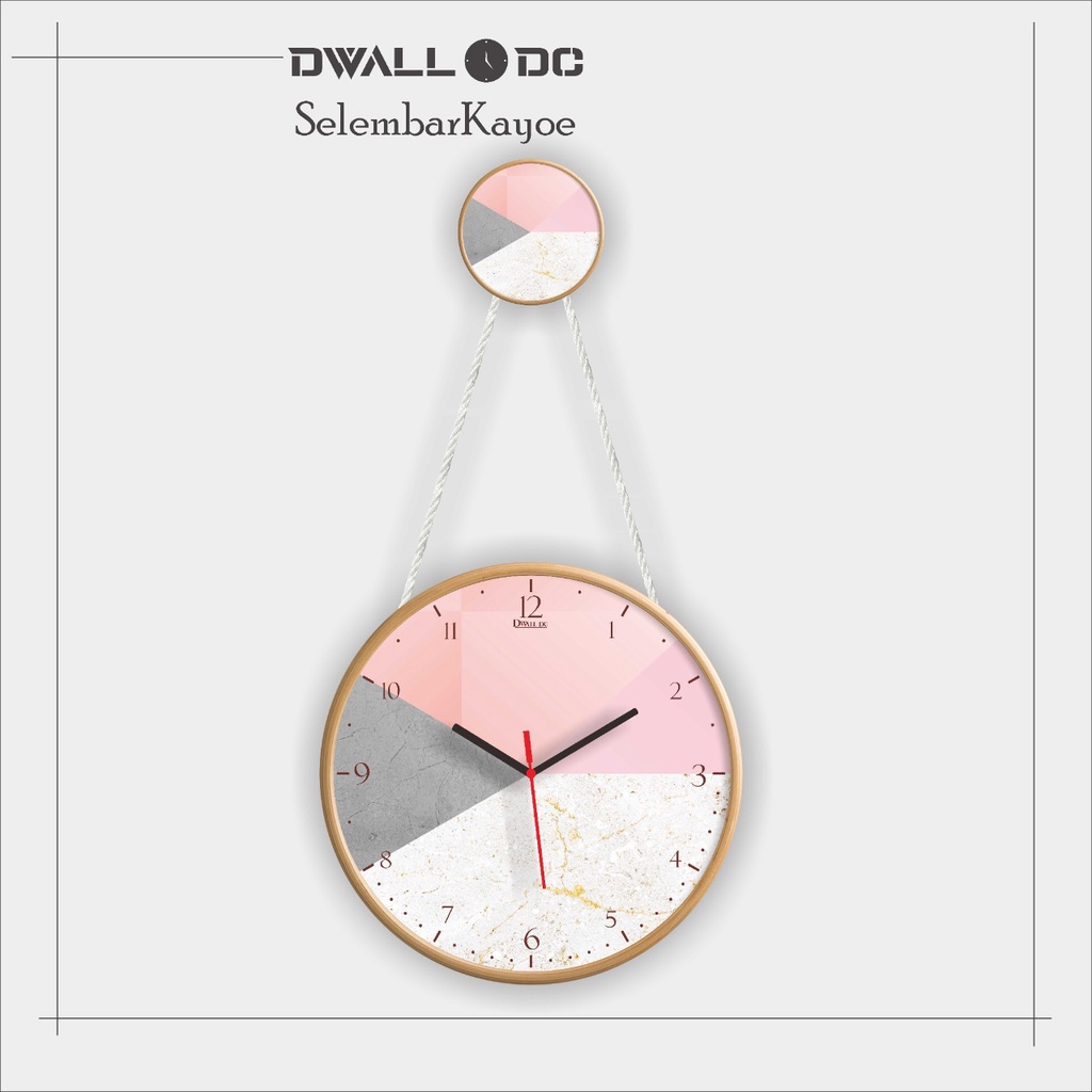 JAM DINDING GANTUNG - JAM DINDING KAYU AESTHETIC  [SWEEP MOVEMENT SERIES] TRICOLOR PINKS GTG - Jam Dinding Minimalis -  | AESTHETIC ART MINIMALIS | HIASAN DEKORASI |- by Selembarkayoe