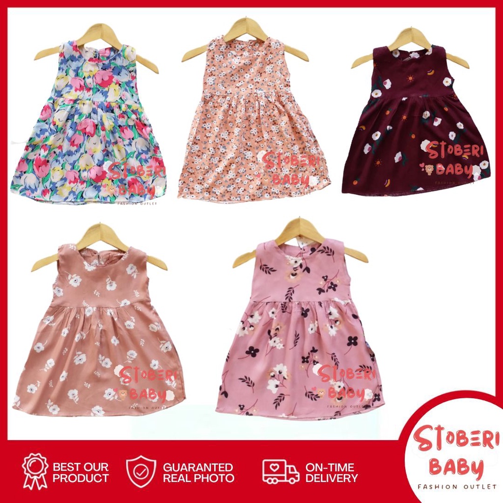 stoberi baby - BBB DRESS SELLENAA dress anak perempuan bayi motif bunga lucu PART1