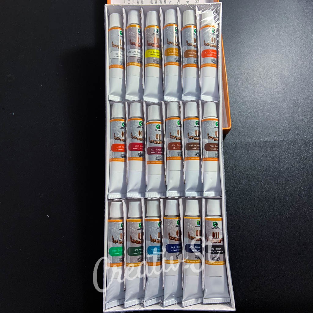 

HJK MARIES Cat Minyak Oil MARIES 18 Warna 1388B Set Paint Lukis Oil Painting 12 Ml