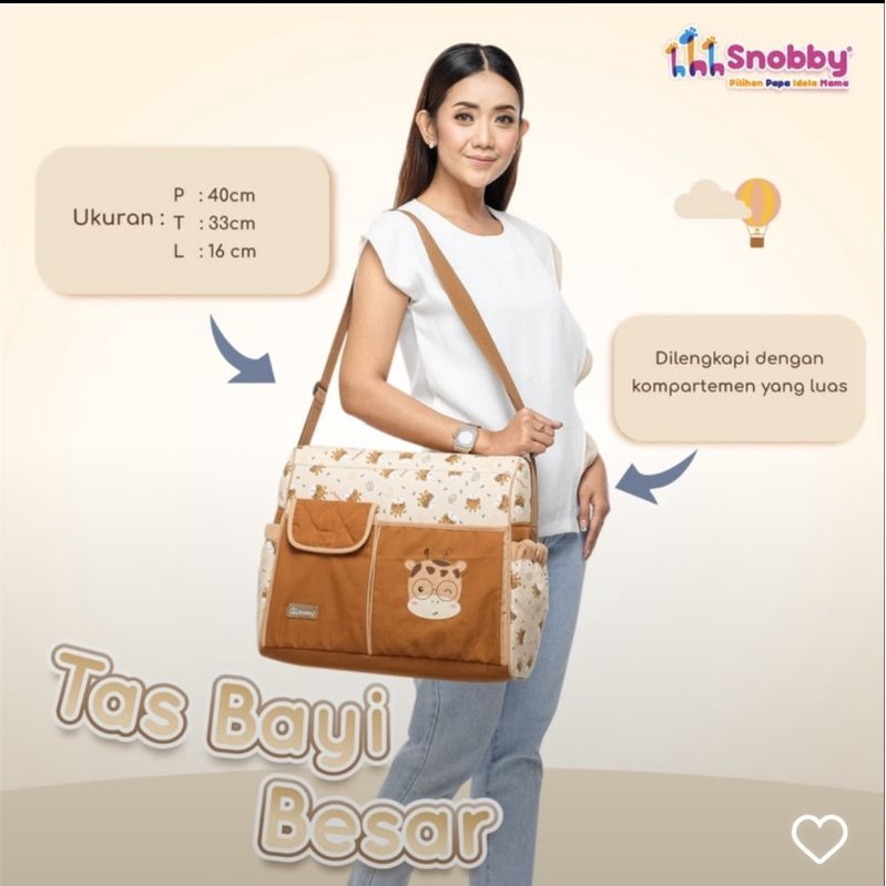 Snobby Tas Bayi Besar Double Saku Bordir Twiza Series - TPT 6971