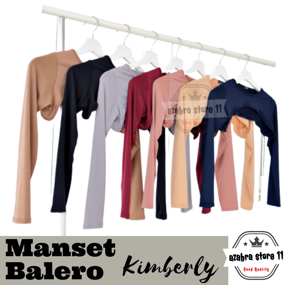 Manset Tangan Sambung Balero Crop Top Kimberly Jumbo Lengan Panjang Wanita Bahan Spandek Premium