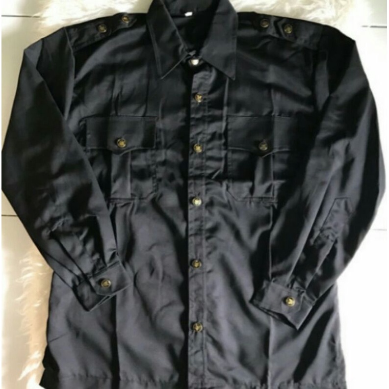 Baju Safari HITAM lengan Panjang