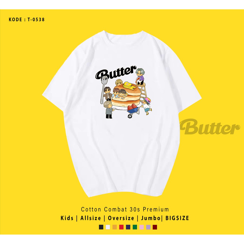 T0538  T-SHIRT / KAOS UNISEX / TUMBLR TEE / REAL PICTURE KPOP BTS BUTTER PANCAKE / IMPORT / ARMY