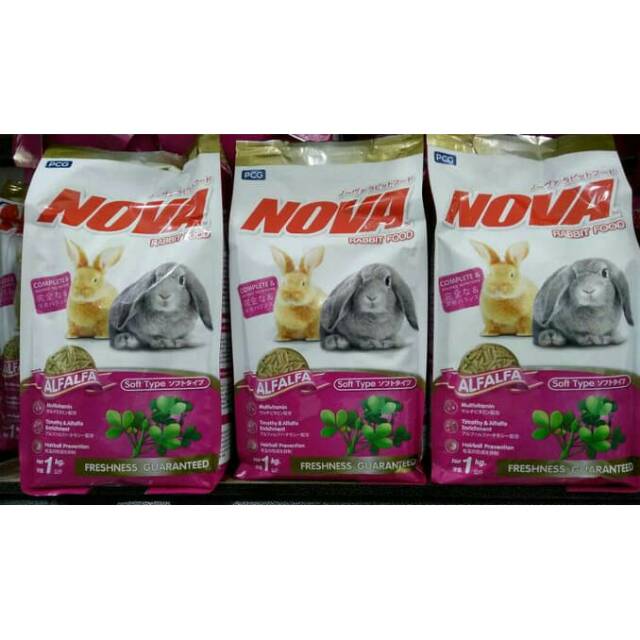Pelet / makanan kelinci nova / nova rabbit food / NOVA ALFALFA PINK