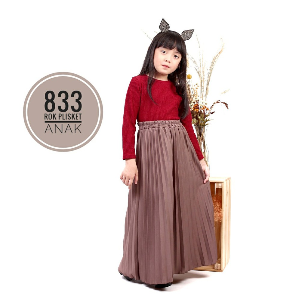 ROK PLISKET ANAK PEREMPUAN 833.A PRISKET ANAK PANJANG PLEATED SKIRT FLARE SKIRT MAYUNG FLOWY REMPEL