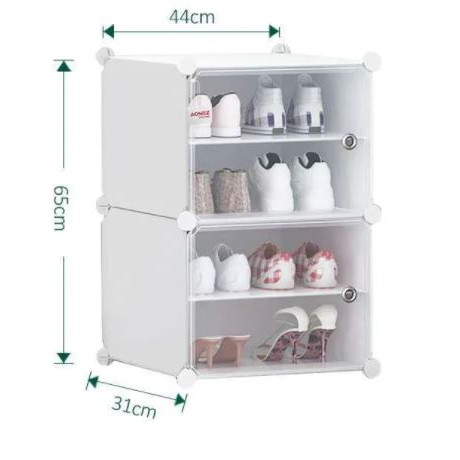 SHENAR Rak Sepatu Anti Debu 4 Layer/ Susun Tebal Shoe Rack Portable Serbaguna Kotak Sepatu Portable