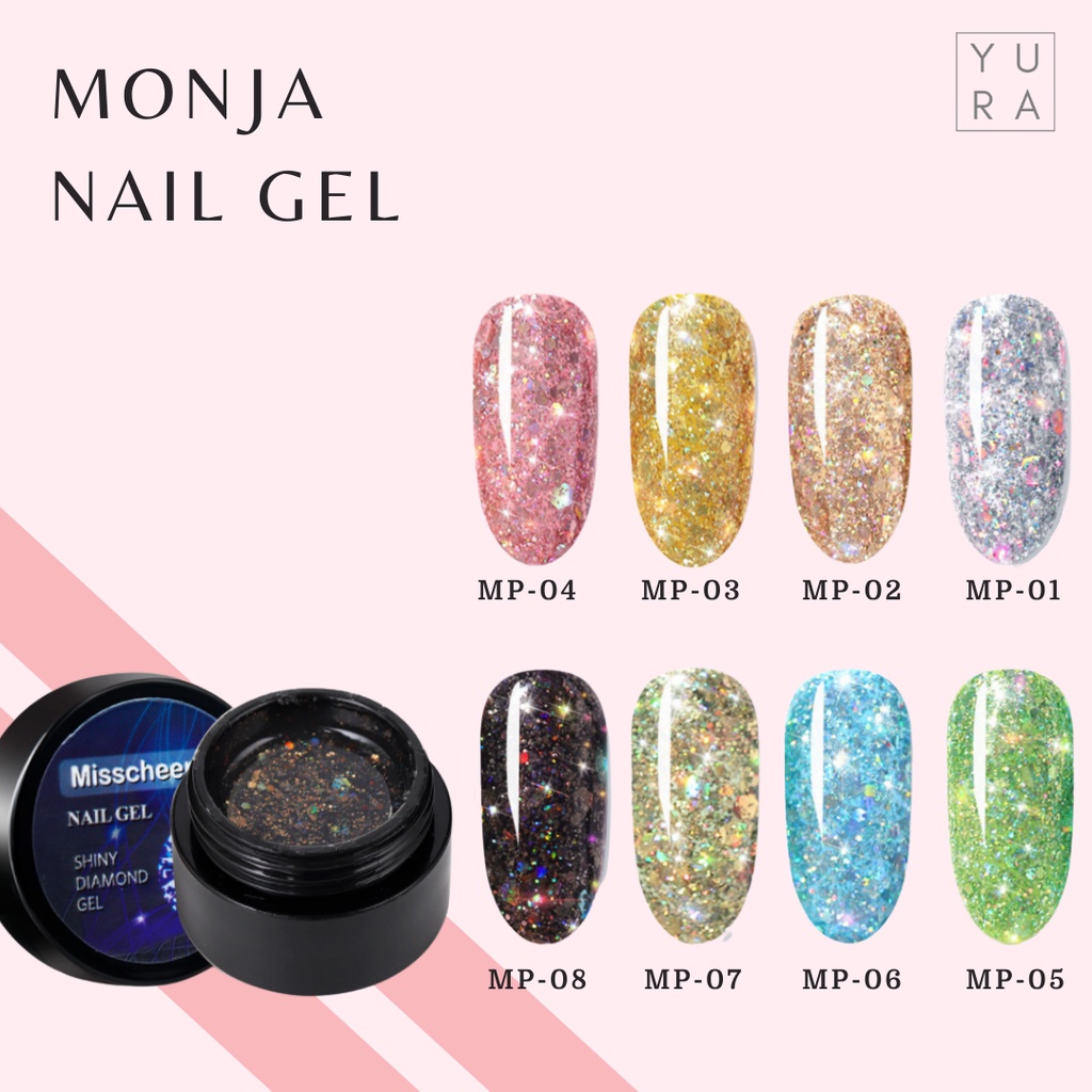 Monja Kutek Nail Art UV LED Gel Pot / Monja Base dan Top Gel