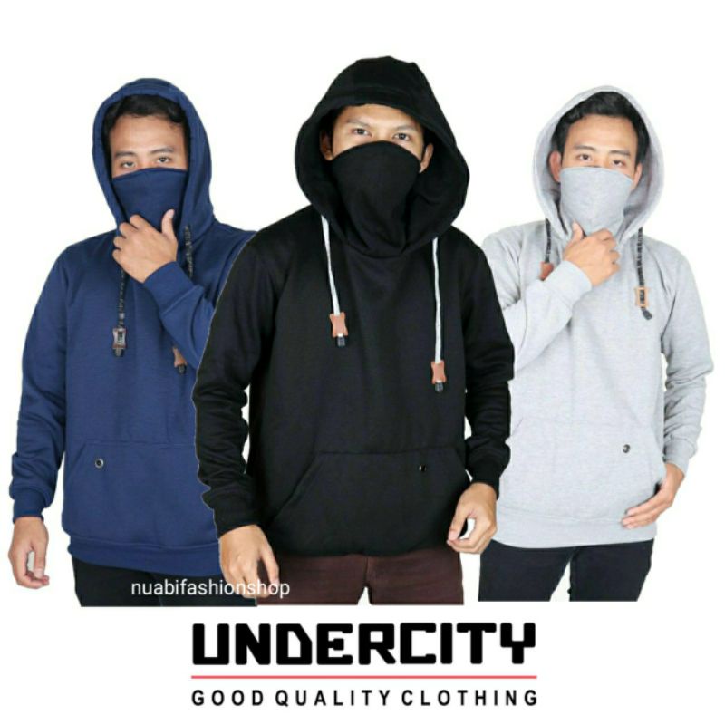 Jaket Sweater Hoodie Masker Unisex Pria Wanita