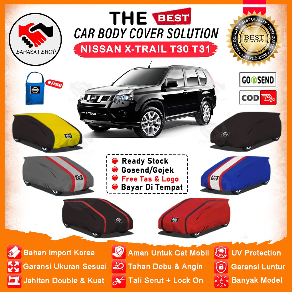 Sahabat Body Cover Mobil X-Trail / Sarung Penutup Nissan X Trail T30 T31 Outdoor / Selimut Tutup Mantel Jas Pelindung Mantol Kerodong Kelambu Terpal Pembungkus Tutupan Kerudung Bungkus Mobil Xtrail Waterproof Anti Air Model Orange