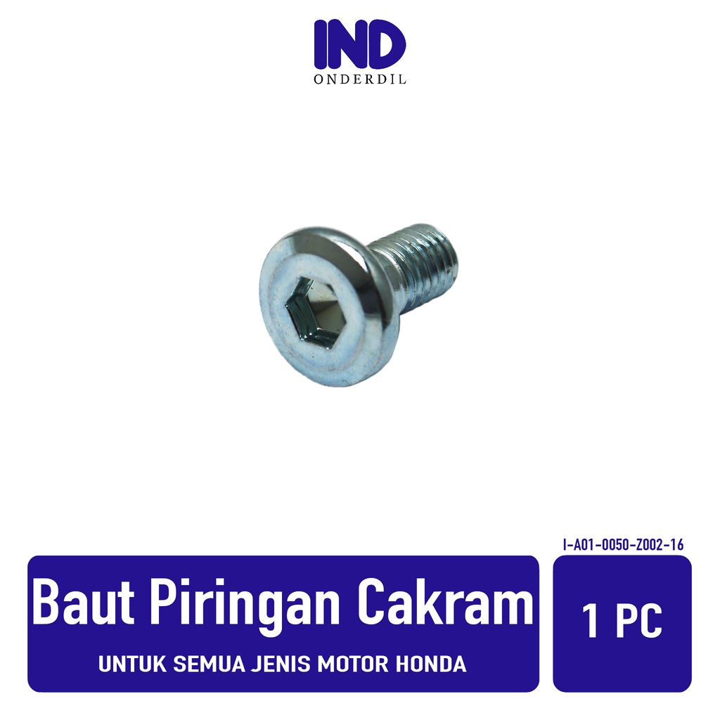 Baut-Baud Piringan Disc-Dis Cakram 8x17-M8x17-M 8 x 17-M8 Semua Motor Honda Beat FI-Street-Pop-eSP-LED/Vario 125-150/Scoopy/Spacy/Grand/PCX