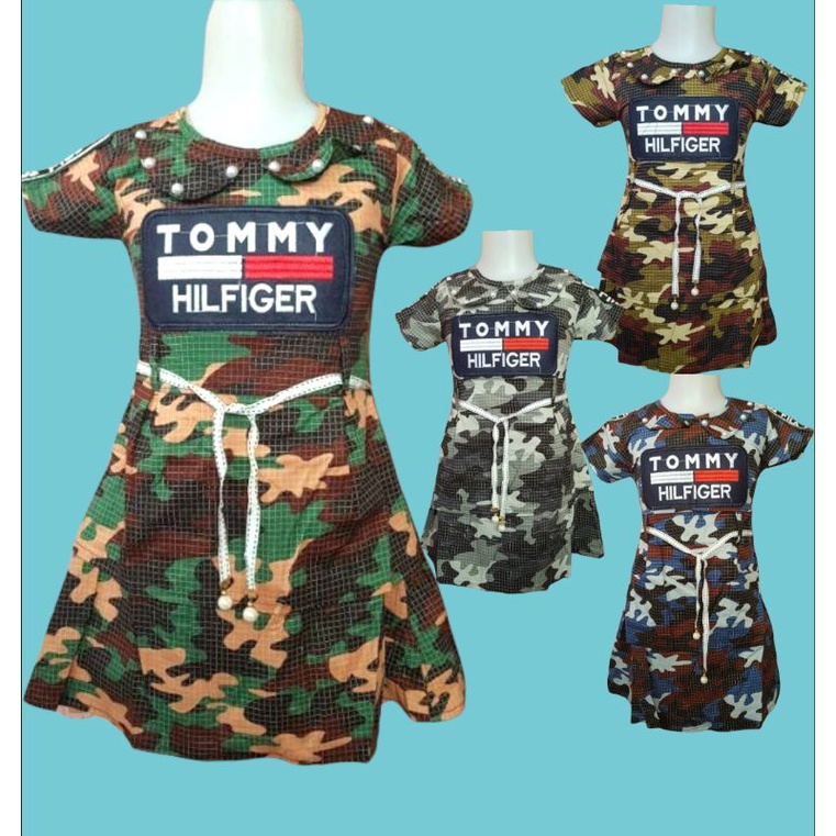 DRESS ARMY LORENG-LORENG ANAK PEREMPUAN TERBARU BAJU ANAK PEREMPUAN SET BAJU ANAK CEWEK FASHION PAKA