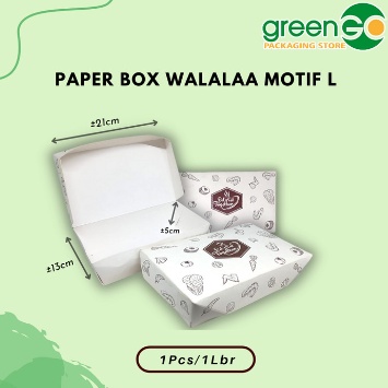 PAPER BOX WALALAA MOTIF 21CM BESAR ECERAN PAPER LUNCH BOX PREMIUM LUNCH BOX BAHAN KERTAS UKURAN L SA