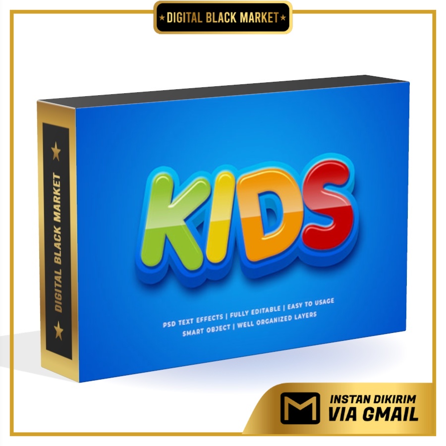 Cartoon Colorful 3d Text Style Effect Mockup - Photoshop