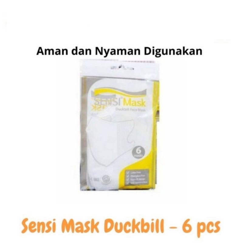 Masker Sensi Duckbill Sachet isi 6 pc Original 100% ( BUKAN REPACK)