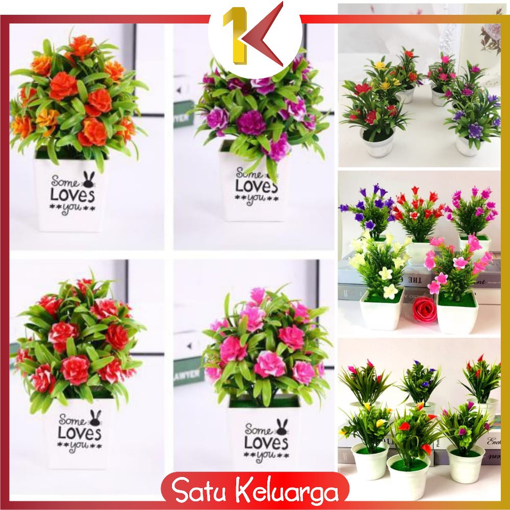 SK-C83-87 Ornamen Pot Bonsai Dekorasi Rumah / Meja Pajangan Bunga Hias Plastik Artificial Flower
