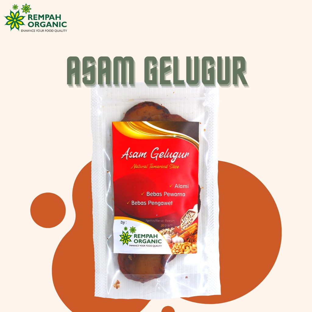 

Rempah Organic - Natural Tamarind Slice / Asam Gelugur / Asam Potong 50 Gram