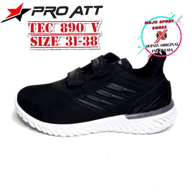 PRO ATT PC 950 V / PRO ATT PI 600 V / PRO ATT PA 700  V PEREKAT - SEPATU SEKOLAH ANAK-ANAK PRO ATT PEREKAT / SEPATU PRO ATT PEREKAT HITAM PUTIH /SEPATU HITAM POLOS