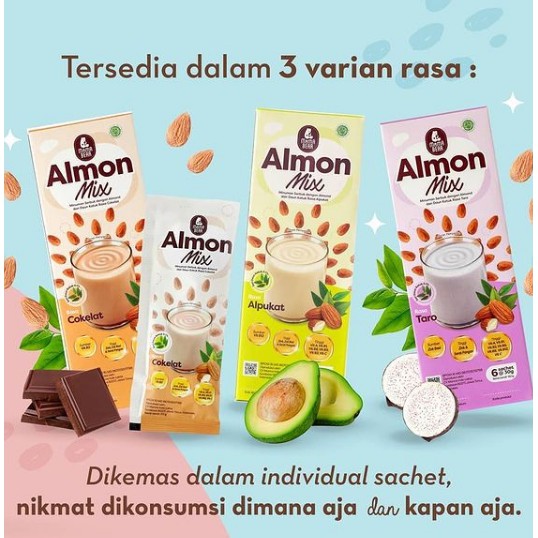 BOOSTER ASI MAMA BEAR ALMOND MIX kemasan dus isi 6 sachet / soya mix PELANCAR ASI KEMASAN DUS isi 10