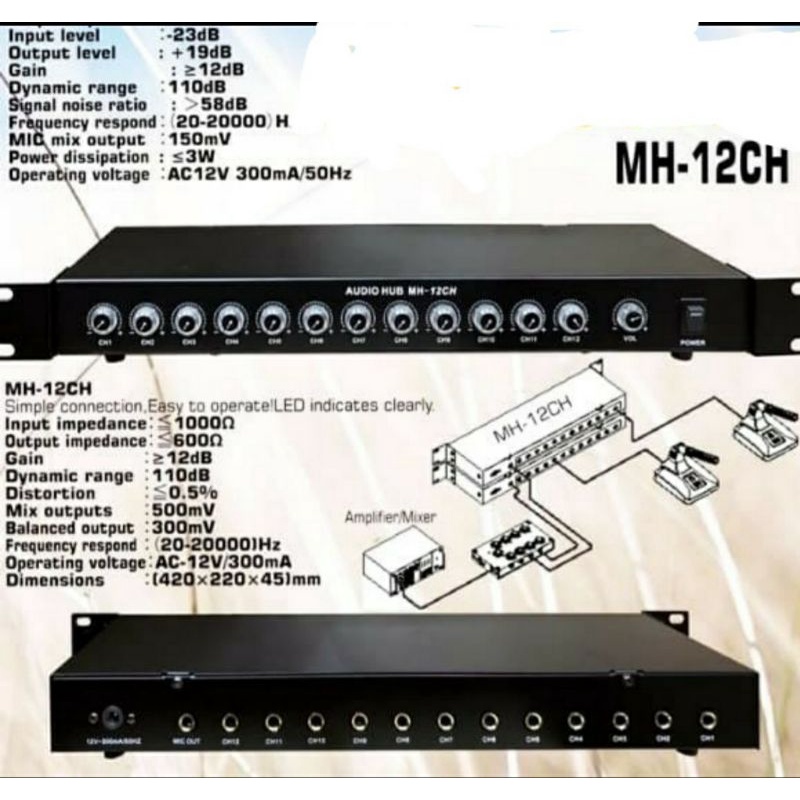 Audio HUB12ch Vpk mh12 ch original Vpk MH12ch