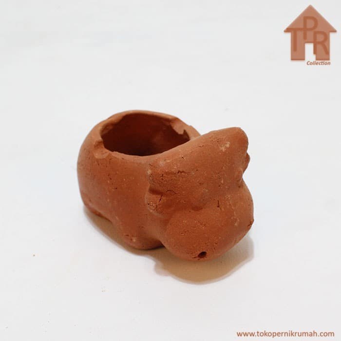 Set DIY Mewarnai Tanah Liat / Sapi Asbak + Cat 6warna + 1 Kuas