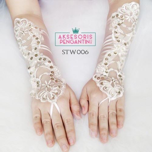 [BISA COD] SARUNG TANGAN PESTA AKSESORIS PENGANTIN WEDDING GLOVES NUDE STW006