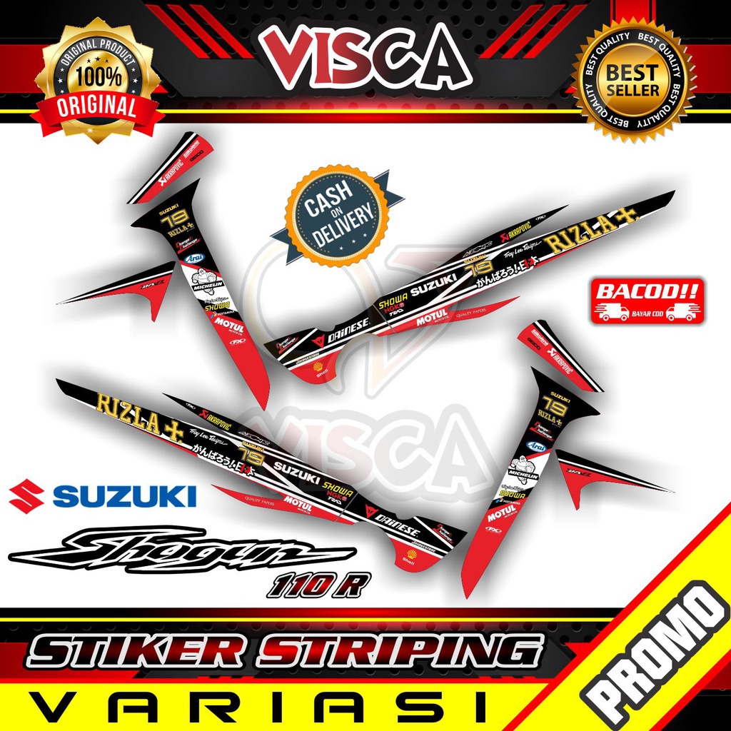 Striping Shogun 110 R  - Stiker Sticker Striping Variasi Lis Suzuki Shogun 110 R - Striping Hologram