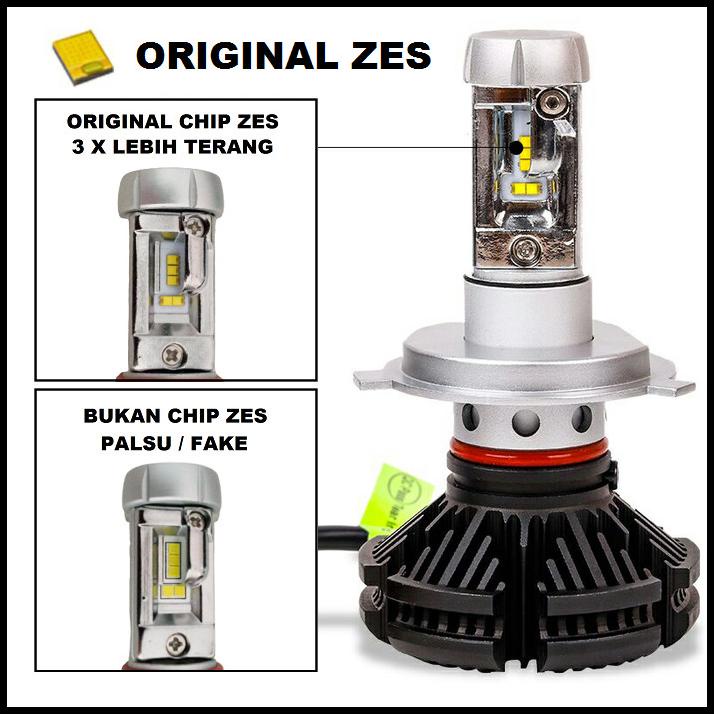 Lampu Led X3 Original Zes Mobil H1 H3 H4 H7 H11 Hb3 Hb4 3 Warna Motor