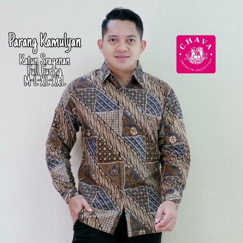 Batik Parang Pradopo/Batik Pria/Batik Lengan Panjang/Batik Pria/Batik kemeja/Kemeja Batik Pria/Batik