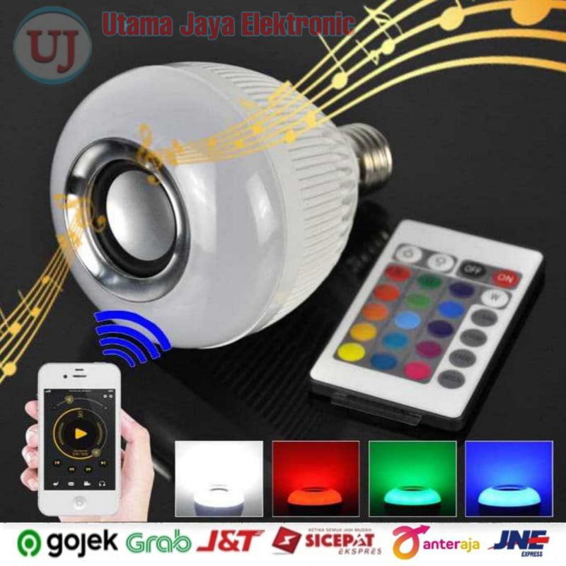 Deskripsi Bohlam Speaker Musik Bluetooth 2 in 1 Lampu Speaker LED