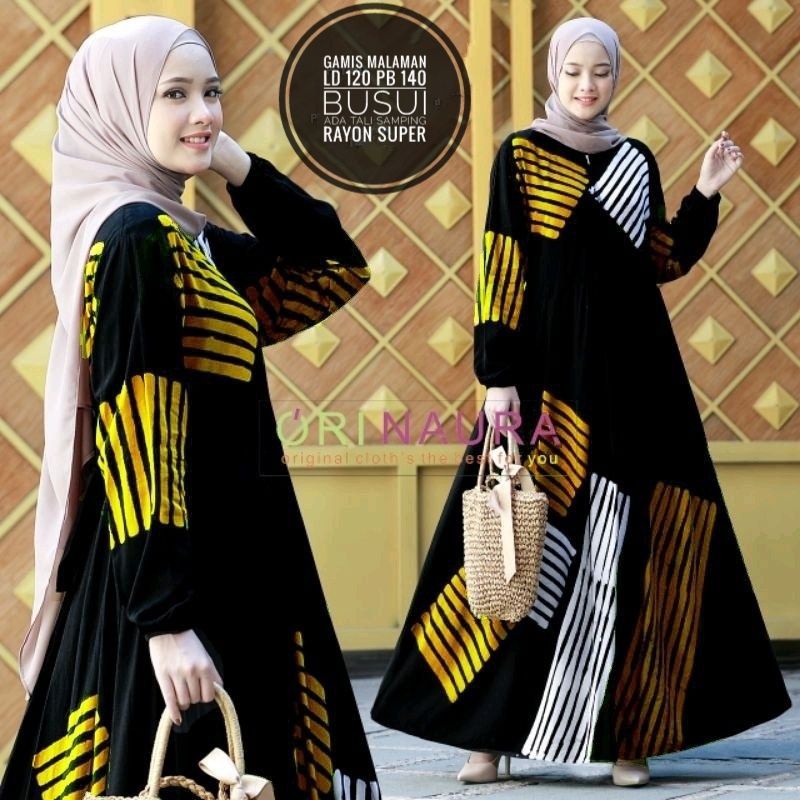 Gamis Rayon Premium Cap Malaman Kekinian Busui Resleting Depan Jumbo Baju Wanita Syari Batik Pekalongan Termurah