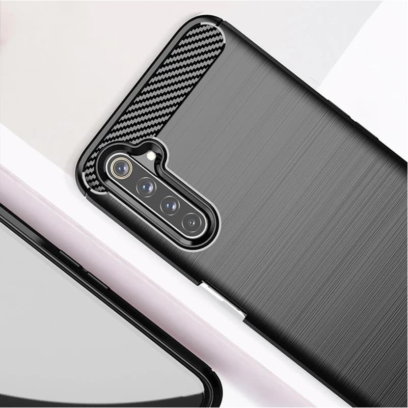 Casing Softcase Realme 6 Pro IPAKY Carbon Fiber Matte Softcase - Hitam