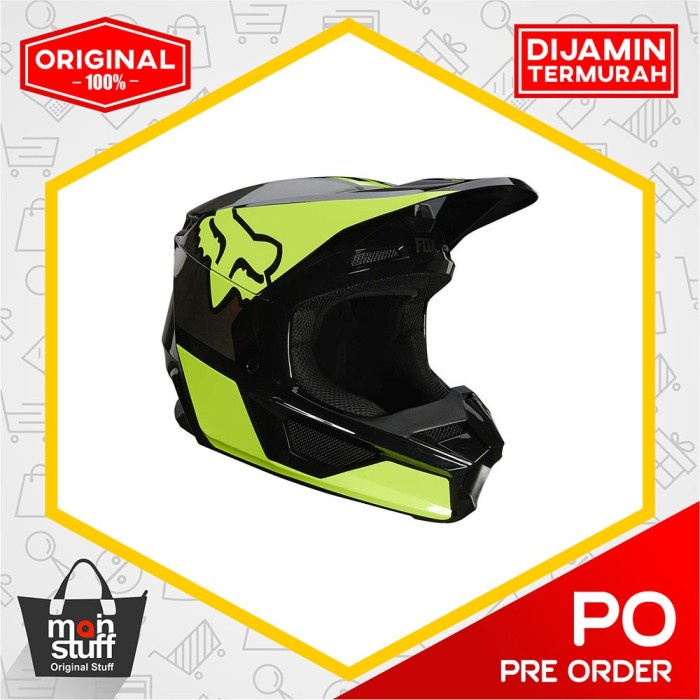 Fox Racing powersports-Helmets V1 REVN Helmet Fluorescent Yellow - Ori