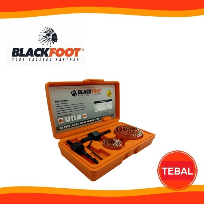 BLACKFOOT Hole Saw Holesaw Mata Bor Kayu Set 13 Pcs 19-64mm TEBAL