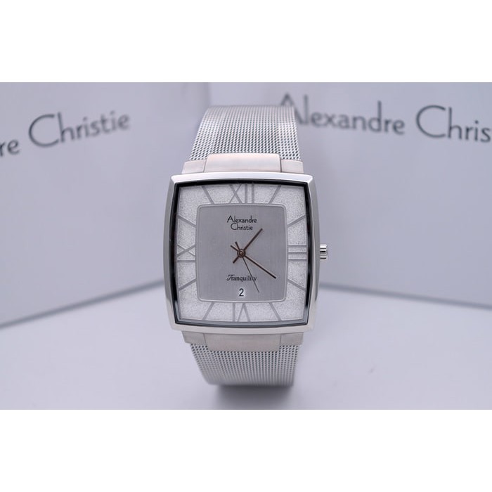 jam tangan pria alexandre christie AC 8329MD FULL SILVER