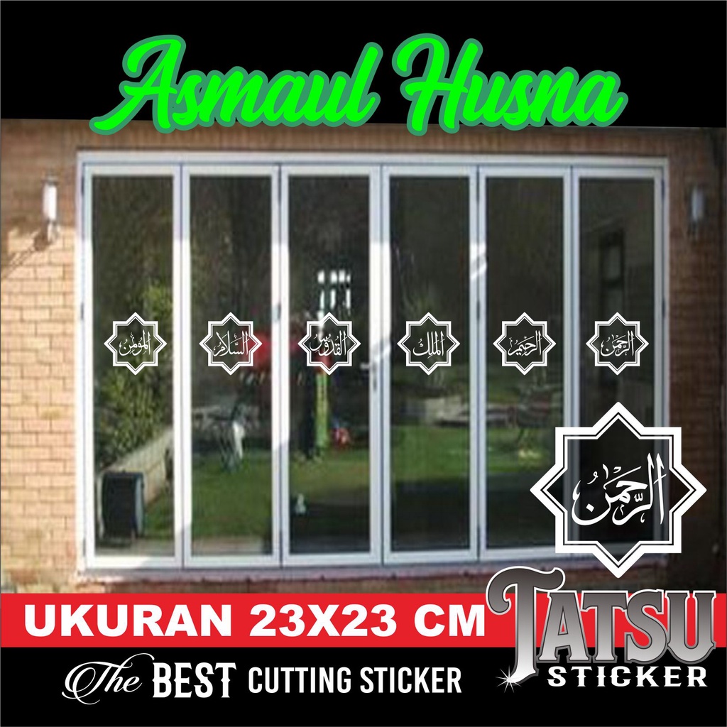 CUTTING STICKER KACA JENDELA PINTU MASJID MSHOLLA RUMAH PERKANTORAN - ASMAUL HUSNA