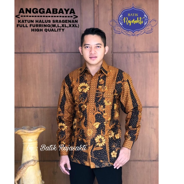 Batik Pria ANGGABAYA Katun Cabut Sragenan Full Furing Termurah