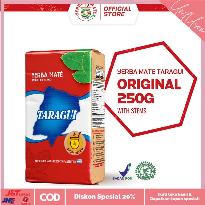 

⭐COD⭐ Taragui Yerba Mate Original with stems 250g | Teh Botanikal Argentina