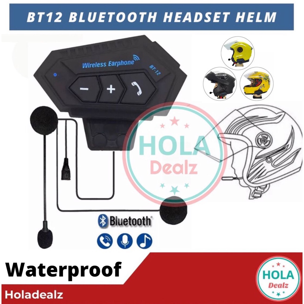 BT12 BLUETOOTH HELM ALTERNATIF INTERCOM BT12 HEADSET HELM BLUETOOTH WIRELESS BT-12 V2 ALTERNATIF INTERCOM MURAH WATERPROOF ORIGINAL-8